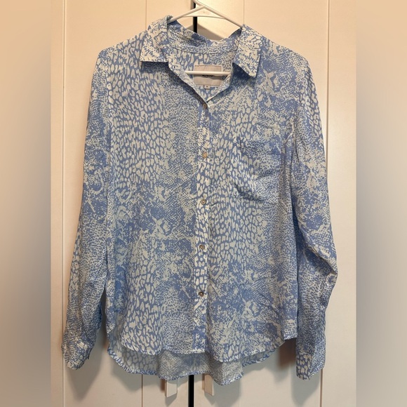 Rails Josephine Aqua Mixed Animal Size M Blue & White Button Up Shirt‎ - Picture 5 of 13